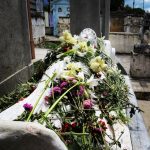 Grave of Vanushka adorned with flowers